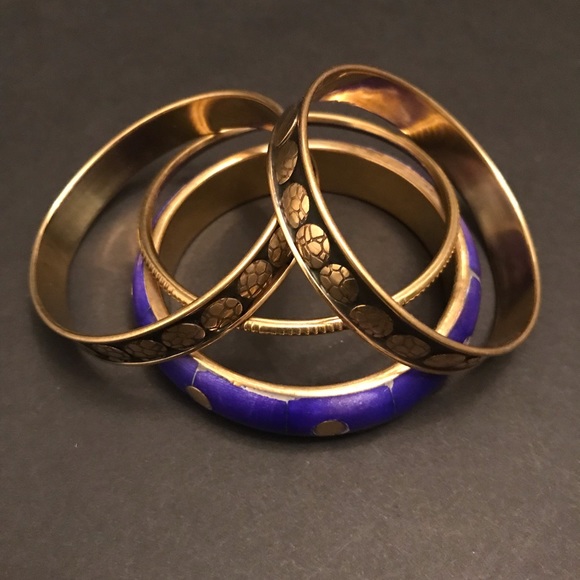 Purple And Gold Bangle Set - Picture 2 of 6